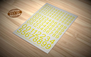 Matho Models  80027 Decal Numbers - large, yellow - NEU