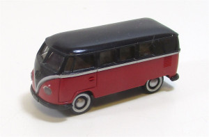 Brekina H0 1/87 VW T1 Bus schwarz rot o.OVP