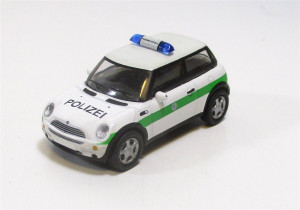 Schuco H0 1/87 Mini Cooper Polizei weiß/grün o. OVP (119/1)