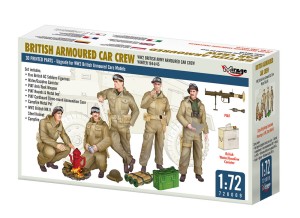 Mirage Hobby 1:72 720009 WW2 BRITISH ARMY ARMOURED CAR CREW, WINTER 1944/45