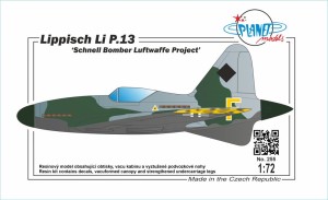 Planet Models 1:72 129-PLT255 Lippisch Li P.13 Schnell Bomber Luftwaffe Project