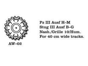 Friulmodel 1:35 AW-02 Tracks for Pz III (H-N) / Stug III (B-C) Nashorn  / Hummel Nashorn  / Hummel