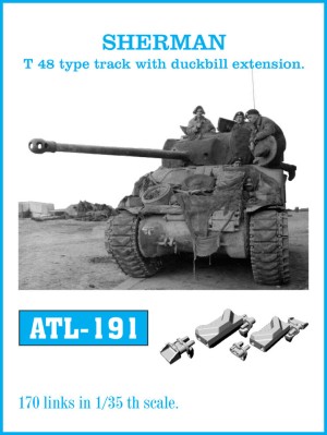 Friulmodel 1:35 ATL-191 Tracks for SHERMAN T-48 type track with duckbill extension.