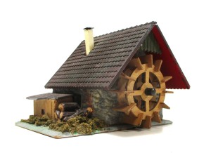Fertigmodell H0 Faller classic 227 Mühle mit Holzrad (H0-0051h)