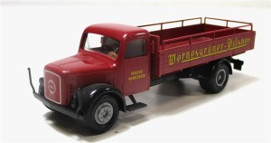 Modellauto H0 1/87 LKW Magirus Pritsche Wernesgrüner (26-52)