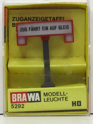 Spur H0 Brawa 5292 Zuganzeigetafel beleuchtet OVP (Z70-15)
