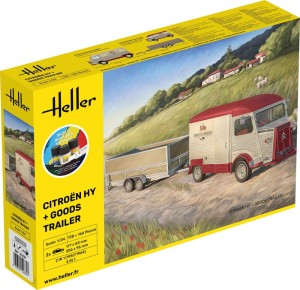 Heller 1:24 52331 STARTER KIT Citroen HY + Goods Trailer