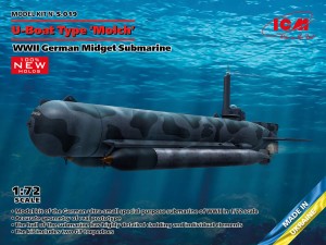 ICM 1:72 S.019 U-Boat Type Molch, WWII German Midget Submarine (100% new molds)