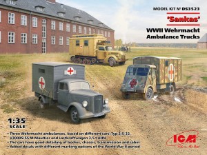 ICM 1:35 DS3523 'Sankas'   WWII Wehrmacht Ambulance Trucks