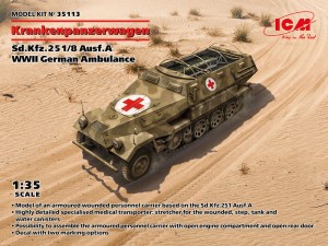 ICM 1:35 35113 Sd.Kfz.251/8 Ausf.A Krankenpanzerwagen, WWII German Ambulance