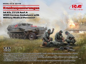 ICM 1:35 35114 'Krankenpanzerwagen' Sd.Kfz.251/8 Ausf.A , WWII German Ambulance with Military Medical Personnel