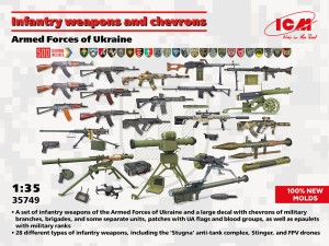 ICM 1:35 35749 Infantry weapons and chevrons of the Armed Forces of Ukraine (100% new molds)