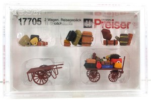 Spur H0 Preiser 17705 2 Wagen Reisegepäck Gepäckstücke OVP (6540k)