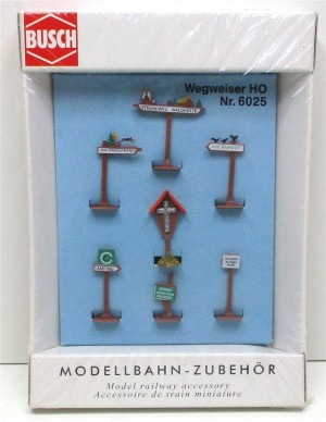 Spur H0 Busch 6025 Wegweiser Set Bausatz OVP (Z96-13)