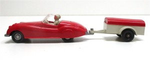Wiking H0 1/87 Jaguar Sport mit 2-achsigem Anhänger PKW-Modell o. OVP  (75-5)