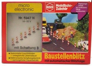 Busch N 5947 Baustellenblitz mit 7 Baken Electronic  OVP (3539K)