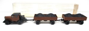 Wiking 1/87 3500 Hanomag ST100 + 2 Anhänger Kohle OVP (Spur H0) (11-10k)