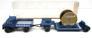 Wiking 1/87 26502/1 MB Unimog 1700L Tiefladerhänger SIEMENS OVP (Spur H0) (11-17k)