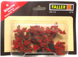 Faller H0/N  1476 6 Büsche rot-grün, farbig belaubt - OVP (4641k)