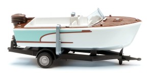 *Wiking 009504 Motorboot auf Anhänger Spur H0 1:87