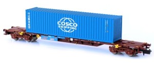 MFTrain N MF33441 Containerwagen Sgmns EVB Logistik - NEU