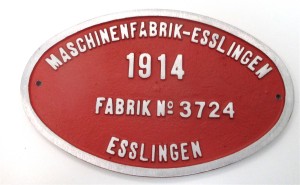 Fabrikschild Maschinenfabrik Esslingen Guss Reprint ca 128 x 200 mm (2378L)