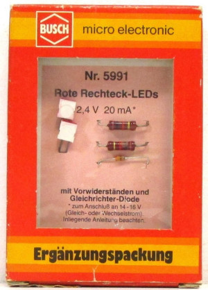 Busch Electronic 5991 Rechteck-LED's rot  - OVP   (Z96/4)
