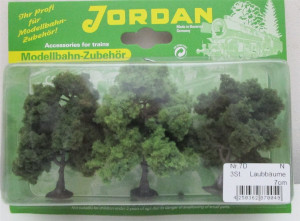 Jordan N [7D] Modell - Laubbäume klein fertig beflockt 7cm 3 Stück  - OVP NEU
