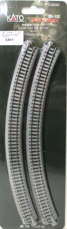 Spur N Kato 20-132 Unitrack Gleis gebogen R348mm 45° 4x OVP (3218-3220)