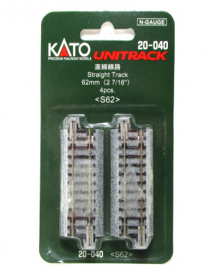 Spur N Kato 20-040 Unitrack Gleis gerade 62mm 4x  - OVP (3272)