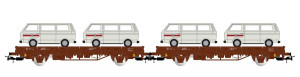 Rivarossi H0 HR6458 DB, Set 2xFlachwagen Kls mit je 2x T2 DB Ep. IV- OVP NEU