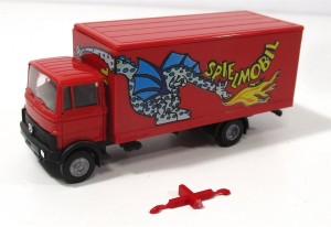 Spur H0 Busch LKW Mercedes LP 809 Koffer Spielmobil (19/41C)