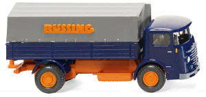 Wiking H0 1/87 047601 Büssing 4500 Pritschen-Lkw Büssing Logo  blau/orange  - OVP NEU