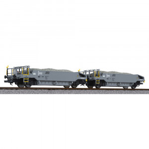 Liliput H0 (1/87) L230111 2-tlg. Schotterwagen-Set, beladen mit Schotter, BLS, Ep.VI  -OVP NEU