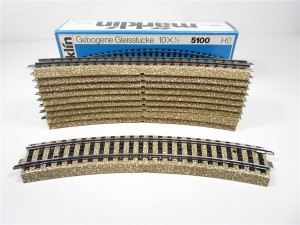 Märklin H0 5100 M-Gleis R1 Gebogen R= 360mm 10 Stück OVP (k)