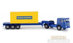 Brekina H0 1/87 79218 Büssing 20ft Boxcontainer-SZ Trans Europa,  - OVP NEU